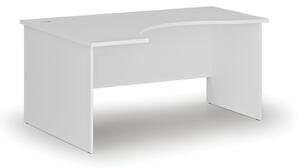 Ergonomický kancelársky pracovný stôl PRIMO WHITE, 1600 x 1200 mm, ľavý, biela