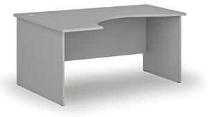 Ergonomický kancelársky pracovný stôl PRIMO GRAY, 1600 x 1200 mm, ľavý, sivá