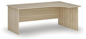 Rohový kancelársky písací stôl PRIMO WOOD, 180x120 cm, pravý, dub prírodný