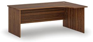 Rohový kancelársky písací stôl PRIMO WOOD, 180x120 cm, pravý, orech