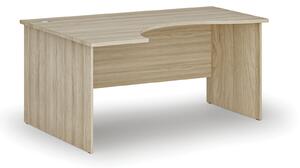 Ergonomický kancelársky písací stôl PRIMO WOOD, 160x120 cm, ľavý, dub prírodný