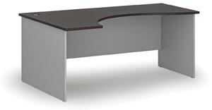 Ergonomický kancelársky pracovný stôl PRIMO GRAY, 1800 x 1200 mm, ľavý, sivá/wenge