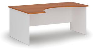 Ergonomický kancelársky písací stôl PRIMO WHITE, 180x120 cm, ľavý, biela/čerešňa