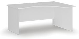 Ergonomický kancelársky pracovný stôl PRIMO WHITE, 1600 x 1200 mm, pravý, biela