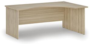 Ergonomický kancelársky písací stôl PRIMO WOOD, 180x120 cm, pravý, dub prírodný