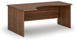 Ergonomický kancelársky písací stôl PRIMO WOOD, 180x120 cm, ľavý, orech