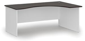 Ergonomický kancelársky pracovný stôl PRIMO WHITE, 1800 x 1200 mm, pravý, biela/wenge