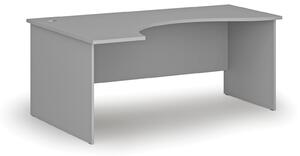 Ergonomický kancelársky písací stôl PRIMO GRAY, 180x120 cm, ľavý, sivá