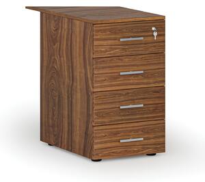 Kancelársky prístavný zásuvkový kontajner PRIMO WOOD, 4 zásuvky, orech