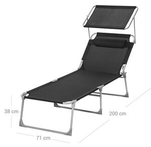 Záhradné lehátko B34GCB22BK čierne