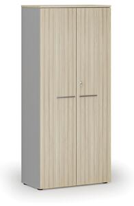 Kancelárska skriňa s dverami PRIMO GRAY, 1781 x 800 x 420 mm, sivá/dub prírodný