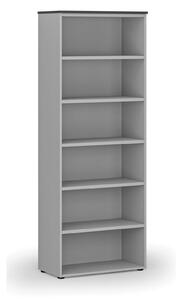Kancelársky regál PRIMO GRAY, 2128 x 800 x 420 mm, sivá/grafit