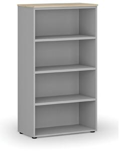 Kancelársky regál PRIMO GRAY, 800 x 420 x 1434 mm, sivá/dub prírodný