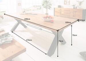 Massive home | Jídelní stůl Thor 240 cm masiv dub 5.5 cm tloušťka desky 38461
