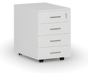 Kancelársky mobilný kontajner SEGMENT, 4 zásuvky, 430 x 546 x 619 mm, biela