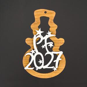 AMADEA Dřevěná ozdoba z masivu sněhulák - vklad PF 2027, 8,5 cm, český výrobek
