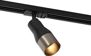 Moderný bodový reflektor čierny s gunmetalom pre 1-fázový koľajnicový systém GU10 50mm - Iconic Kohua