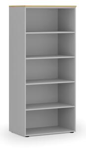 Kancelársky regál PRIMO GRAY, 800 x 500 x 1781 mm, sivá/buk