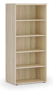 Kancelársky regál PRIMO WOOD, 800 x 500 x 1781 mm, dub prírodný
