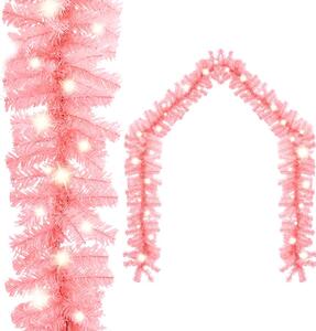 Vianočná girlanda s LED svetielkami 20 m ružová