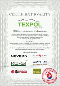 Texpol RELAX - kvalitný tvrdší matrac s 5 - zónovou profiláciou a Aloe Vera Silver poťahom 85 x 190 cm