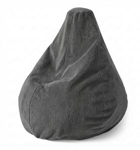 Sablio Sedací vak Pear SOFTY - Graphite - 70 x 95 x 15 cm