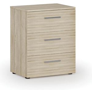Kancelárska komoda k stolu PRIMO WOOD, 740 x 600 x 420 mm, dub prírodný