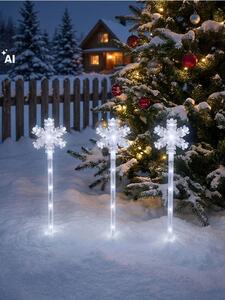 Sinsay - Súprava zapichovacích LED záhradných svetiel s motívom hviezdičky 3 pack - krémová