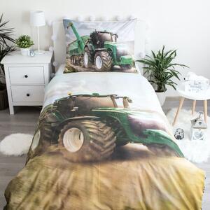 Jerry Fabrics s. r. o. Bavlnené obliečky 140x200 + 70x90 cm - Traktor Green