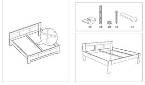 Massive home | Dřevěná postel Corona II - výběr moření MHACC020 200 x 200 cm