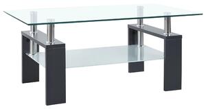 Konferenčný stolík sivý a priesvitný 95x55x40 cm tvrdené sklo