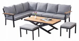Set záhradného nábytku RIVIERA antracitový / sivý TEK0411