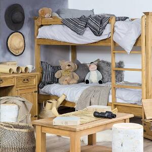 Massive home | Dřevěná dětská patrová postel Corona BED07_2 Tmavý vosk