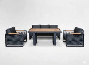 Set záhradného nábytku SKOPJE sivý ALM8109