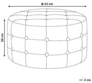 Taburet tyrkysový zamatový okrúhly puf prešívané čalúnenie s gombíkmi