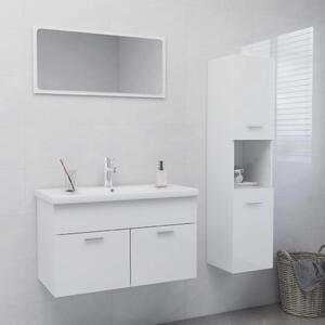 Súprava kúpeľňového nábytku lesklá biela drevotrieska