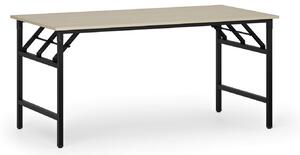 Konferenčný stôl FAST READY s čiernou podnožou, 1600 x 800 x 750 mm, breza