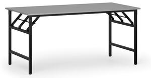 Konferenčný stôl FAST READY, 160x80 cm, čierna podnož, sivá