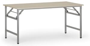 Konferenčný stôl FAST READY so striebornosivou podnožou, 1600 x 800 x 750 mm, breza