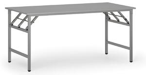 Konferenčný stôl FAST READY so striebornosivou podnožou, 1600 x 800 x 750 mm, sivá