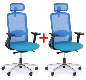 Kancelárska stolička JILL 1+1 ZADARMO, modrá