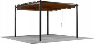 Záhradná pergola TURAN sivá / hnedá TUN4016 - 300x300x220 cm