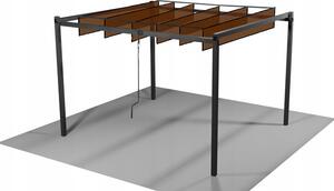 Záhradná pergola TURAN sivá / hnedá TUN4016 - 300x300x220 cm