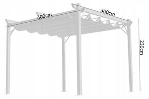 Záhradná pergola SOTE sivá TUN5699 - 300x300x230 cm
