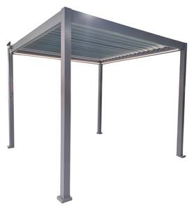 Záhradná pergola FREDE s LED osvetlením sivá GOL0555 - 300x300x250 cm