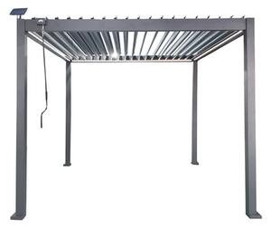 Záhradná pergola FREDE s LED osvetlením sivá GOL0555 - 300x300x250 cm