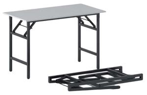 Konferenčný stôl FAST READY, 120x60 cm, čierna podnož, sivá