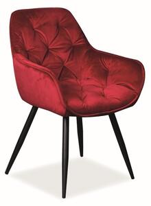Stolička: CHERRY VELVET - kov čierny/ bordová Bluvel 59