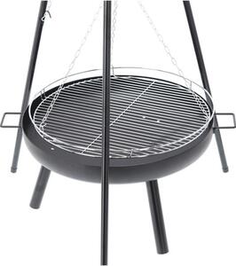 Závesný záhradný gril s ohniskom PYRO čierny BBQ6032
