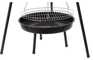 Závesný záhradný gril s ohniskom SMOULDER čierny BBQ0162